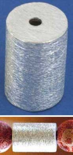Intermediate part,cylinder,round,Sterling Silver,brushed,15 x 20 mm