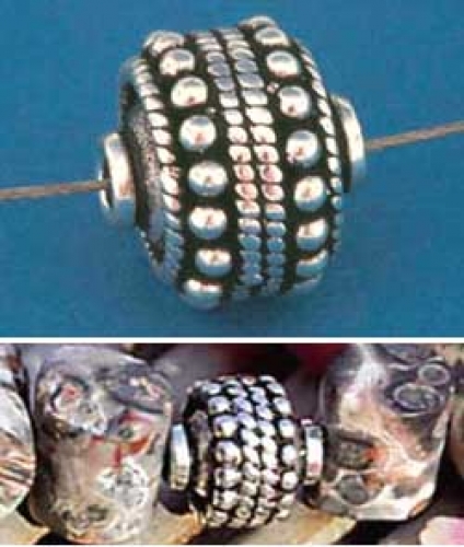 Intermediate part,ethno style,Sterling Silver,cord ball,Ø ca. 9 mm