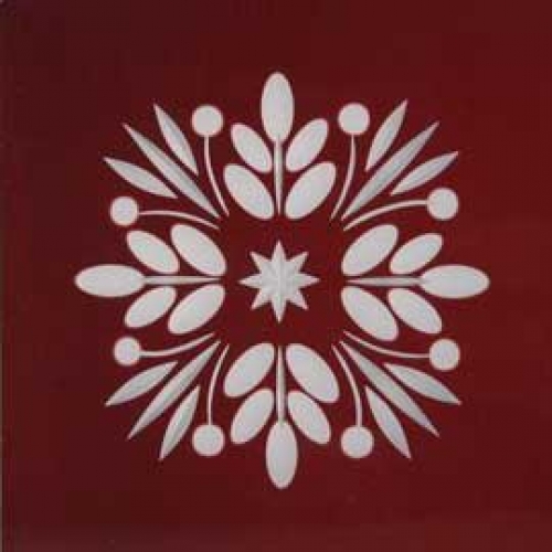 Friesecke , ca. 12 x 12 cm , rot , " Dolde "