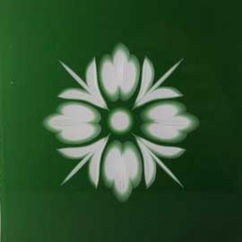 Fries square , ca. 12 x 12 cm , green , " Lily "