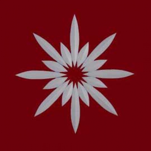 Fries square , ca. 12 x 12 cm , red , " Star "