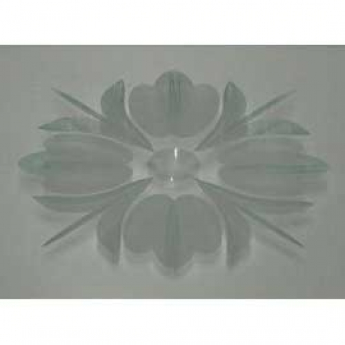 Fries square , ca. 12 x 12 cm , float glass , " Lily "