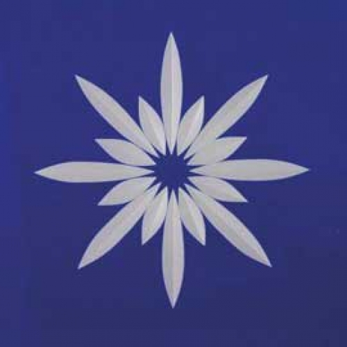 Fries square , ca. 12 x 12 cm , blue , " Star "