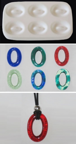 Castingform für sechs ovale Anhänger,für Ø ca. 31 x 23 mm
