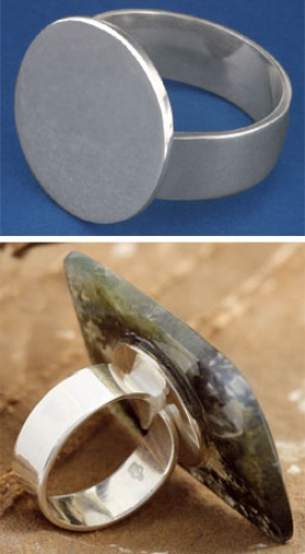 Fingerring,open,with glueing area diameter 18 mm,925 Sterling Silver,item number 3404.