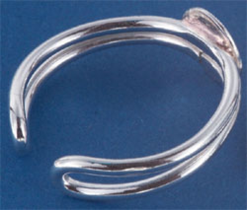 Fingerring,open,double rail,with glueing area diameter 8 mm,925 Sterling Silver,item number 3406.