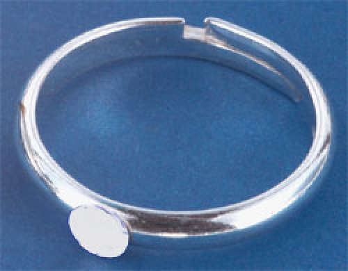 Fingerring,open,with glueing area diameter 4 mm,925 Sterling Silver,item number 3407.
