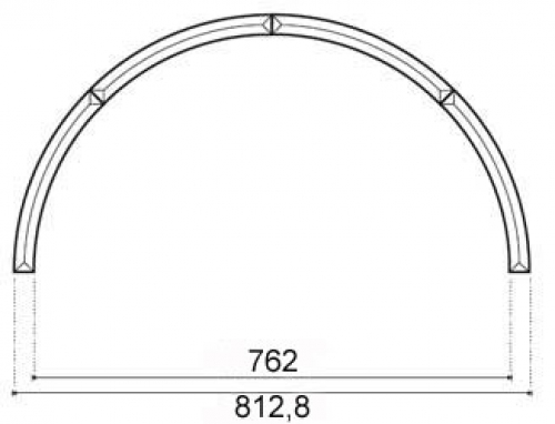 Bevels,width ca. 1",curve,four-piece,outer diameter ca. 32"
