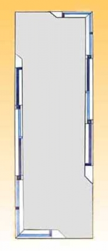Spiegel " Weiss und Blau ",ca. 150 x 45 cm