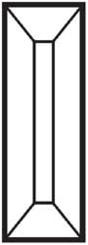 Facette,Bevel,Straight,Rechteck,ca. 1 x 3",ca. 25,4 x 76,2 mm