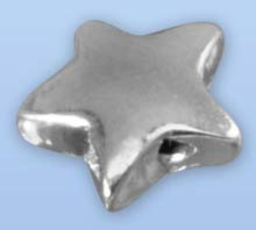 Schmuckanhänger zum Fädeln," Stern ",Durchmesser ca. 6,5 mm,Lochdurchmesser ca. 1,5 mm,925er Sterling Silber,1 Stück,Artikelnummer 3833E.