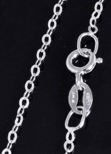 Anchor chain,with spring ring,925 Sterling Silver,rhodium-plated,flat,link size ca. 1,6 mm,length ca. 34 cm,item number 2222YR,(detail).