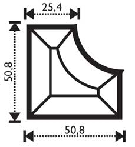 corner bevel with internal radius