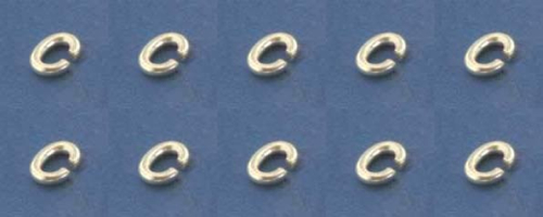 Biegeringe,oval,925er Sterling Silber,ca. 3,5 x 2,7 x 0,7 mm,10 Stücke,Art.Nr. 3577A-10.