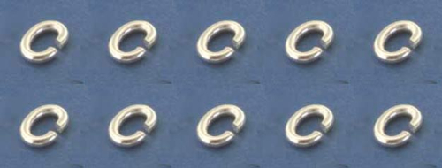 Biegeringe,oval,925er Sterling Silber,ca. 5 x 3,8 x 1 mm,10 Stücke,Art.Nr. 3577C-10.