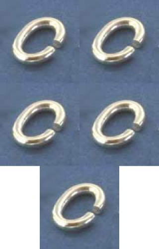Biegeringe,oval,925er Sterling Silber,ca. 8 x 7 x 1 mm,5 Stücke,Art.Nr. 3577EE-5.