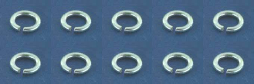 Biegeringe,rund,925er Sterling Silber,Stärke ca. 1,3 mm,Ø ca. 6 mm,10 Stücke,Art.Nr. 3583B-10.