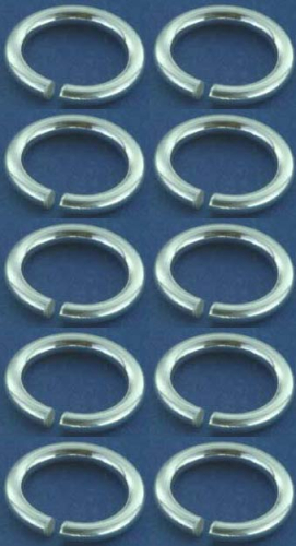 Bending rings,round,Sterling Silver,thickness ca. 1,5 mm,Ø ca. 10 mm,10 pieces,item number 3586F-10.