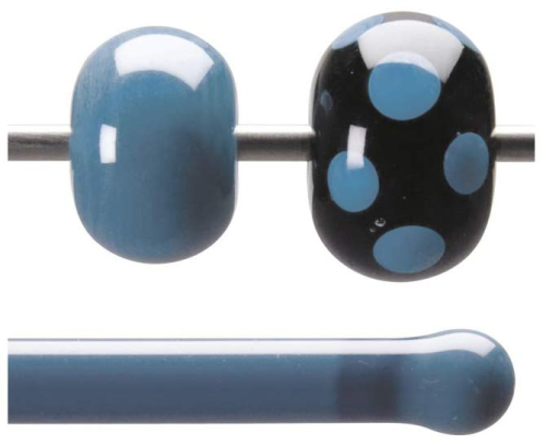 Bullseye rod,COE 90,bluestone,opaque,code 0046,l. ca. 43 cm