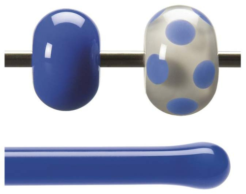 Bullseye rod,COE 90,cobalt blue,opalescent,code 0114,l. ca. 43 cm