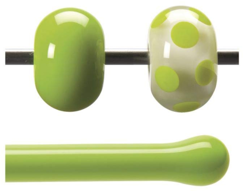 Bullseye rod,COE 90,spring green,opalescent,code 0126,l. ca. 43 cm