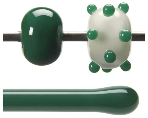 Bullseye rod,COE 90,jade green,opalescent,code 0145,l. ca. 43 cm