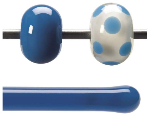 Bullseye rod,COE 90,egyptian blue,opalescent,code 0164,l. ca. 43 cm