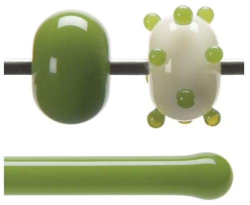 Bullseye rod,COE 90,pea pod green,opalescent,code 0312,l. ca. 43 cm