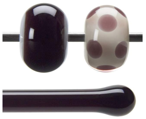 Bullseye rod,COE 90,deep plum,transparent,code 1105,l. ca. 43 cm