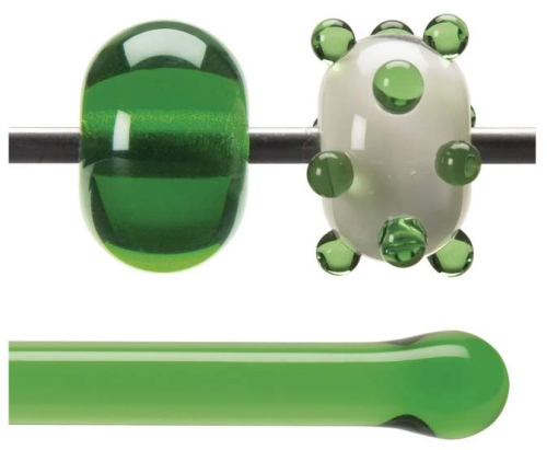 Bullseye rod,COE 90,light green,transparent,code 1107,l. ca. 43 cm
