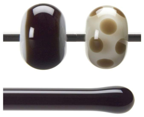 Bullseye rod,COE 90,dark rose brown,transparent,code 1109,l. ca. 43 cm
