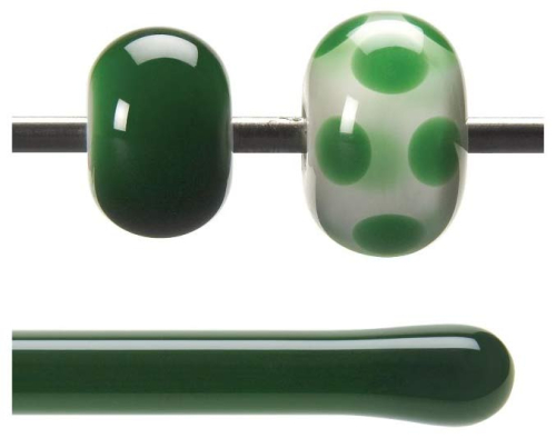 Bullseye rod,COE 90,kelly green,transparent,code 1145,l. ca. 43 cm