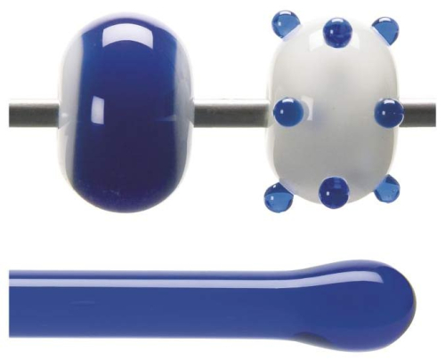 Bullseye rod,COE 90,caribbean blue,transparent,code 1164,l. ca. 43 cm