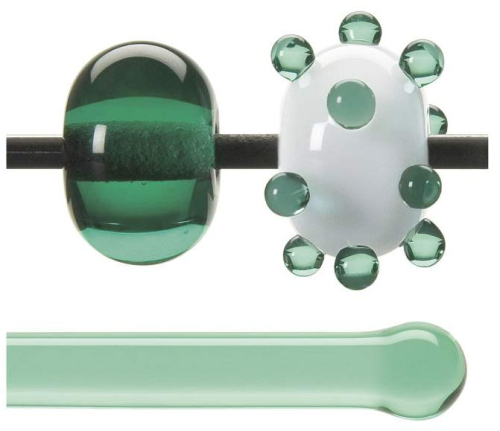 Bullseye rod,COE 90,pale emerald green,transp.,code 1517,l. ca. 43 cm