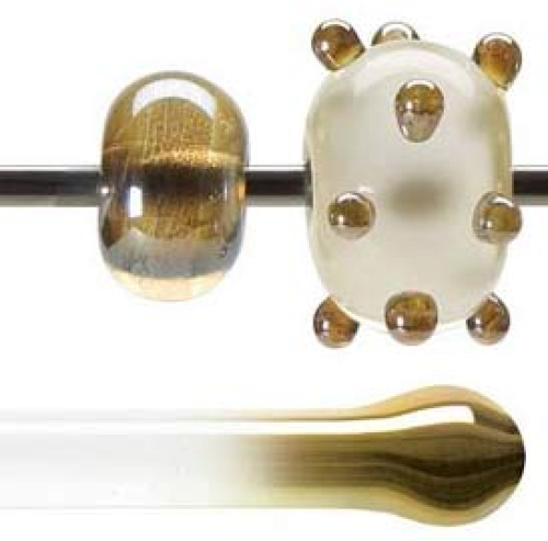 Bullseye rod,COE 90,amber lustre,transparent,code 1701,l. ca. 43 cm
