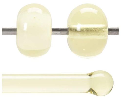 Bullseye rod,COE 90,pale yellow tint,transparent,code 1820,l. ca. 43 cm