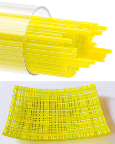 Bullseye stringer,Ø ca. 2 mm,COE 90,opalescent,canary yellow,code 0120,ca. 180 g
