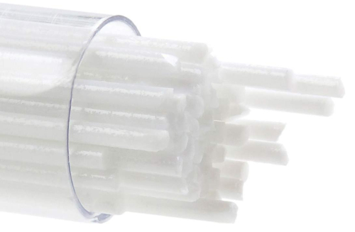 Bullseye stringer,Ø ca. 2 mm,COE 90,opaque white opalescent,code 0013,ca. 180 g