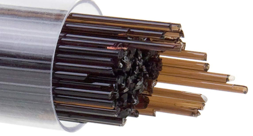Bullseye stringer,Ø ca. 2 mm,COE 90,transparent,dark rose brown,code 1109,ca. 180 g