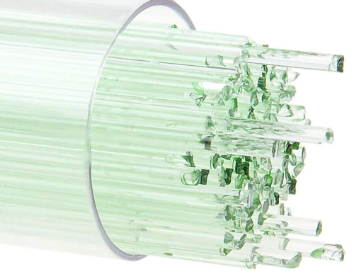 Bullseye stringer,Ø ca. 1 mm,COE 90,transparent,grass green tint,code 1807,ca. 180 g