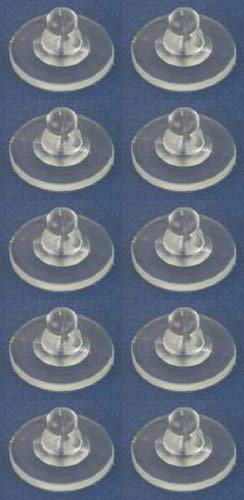 Stopper,Kunststoff,Ø ca. 11,5 mm,für Ohrstecker,10 Stücke,Art.Nr. 3690P-10.