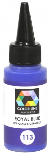 Enamel paint for glass (COE82,COE90,COE96) and ceramic,Color Line 113,royal blue,ca. 62 g,item number 5200113.