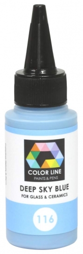 Enamel paint for glass (COE82,COE90,COE96) and ceramic,Color Line 116,dark sky blue,ca. 62 g,item number 5200116.