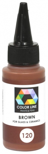 Enamel paint for glass (COE82,COE90,COE96) and ceramic,Color Line 121,brown,ca. 62 g,item number 5200120.