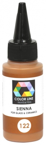 Enamel paint for glass (COE82,COE90,COE96) and ceramic,Color Line 122,sienna,ca. 62 g,item number 5200122.