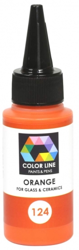 Enamel paint for glass (COE82,COE90,COE96) and ceramic,Color Line 124,orange,ca. 62 g,item number 5200124.