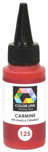 Enamel paint for glass (COE82,COE90,COE96) and ceramic,Color Line 125,carmine,ca. 62 g,item number 5200125.