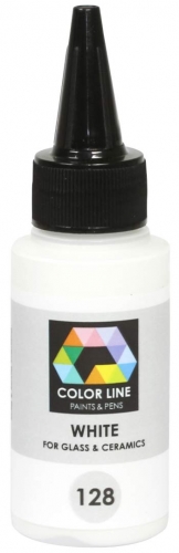 Enamel paint for glass (COE82,COE90,COE96) and ceramic,Color Line 128,white,ca. 62 g,item number 5200128.