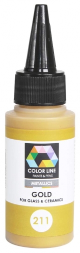 Emaillefarbe für Glas (Ak82,Ak90,Ak96) und Keramik,Color Line 211,gold,ca. 62 g,Artikelnummer 5200211.