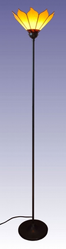 Stehleuchte,Deckenfluter,sonnenblumengelb,dunkelbraun